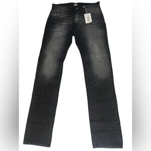 Fiorucci Jeans Mens Black Slim Fit Whiskering Straight Leg Button Fly👖NWT 29